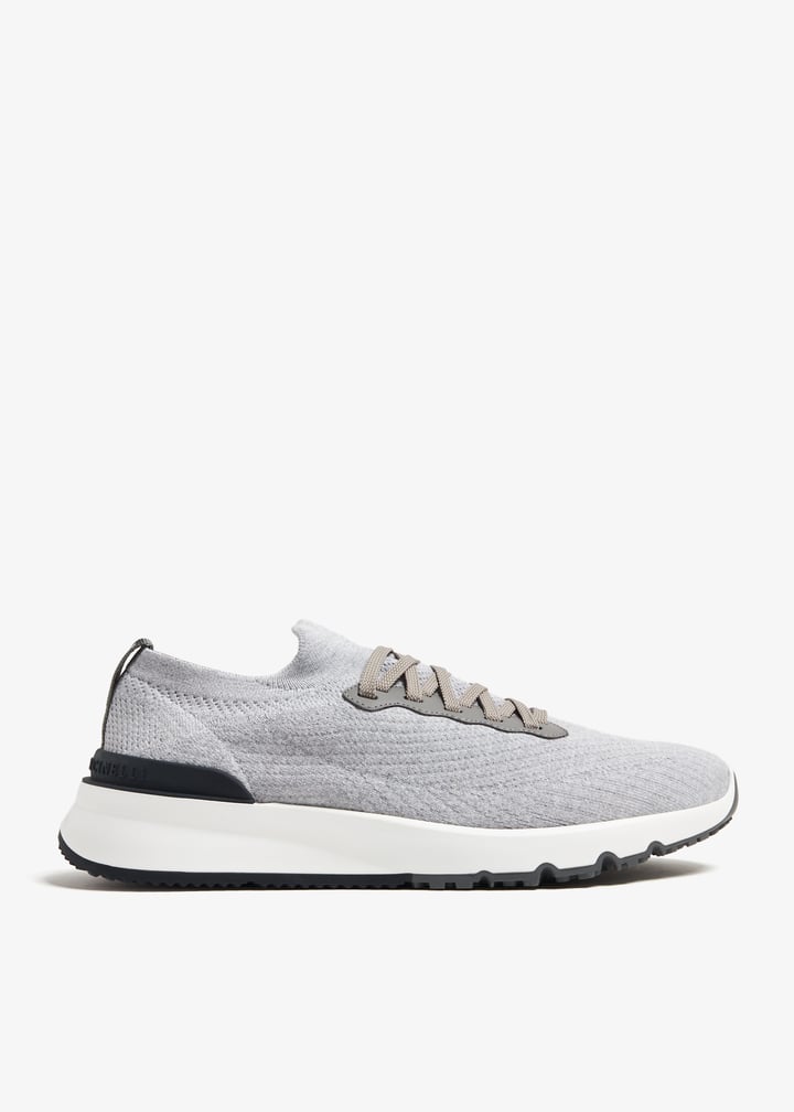 スニーカー BRUNELLO CUCINELLI SNEAKERS Knit runners for Man in Taupe | Brunello Cucinelli