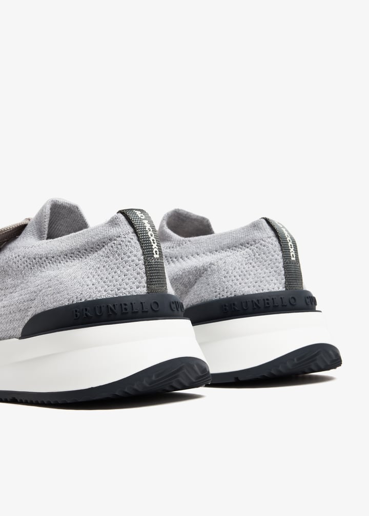 Brunello Cucinelli Knit sneakers for Men - Grey in Qatar