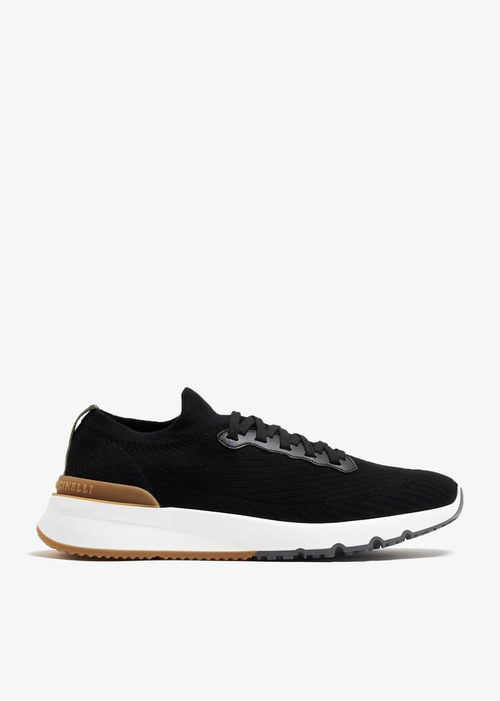 靴 BRUNELLO CUCINELLI Brunello Cucinelli Knit sneakers for Men - Black in Qatar