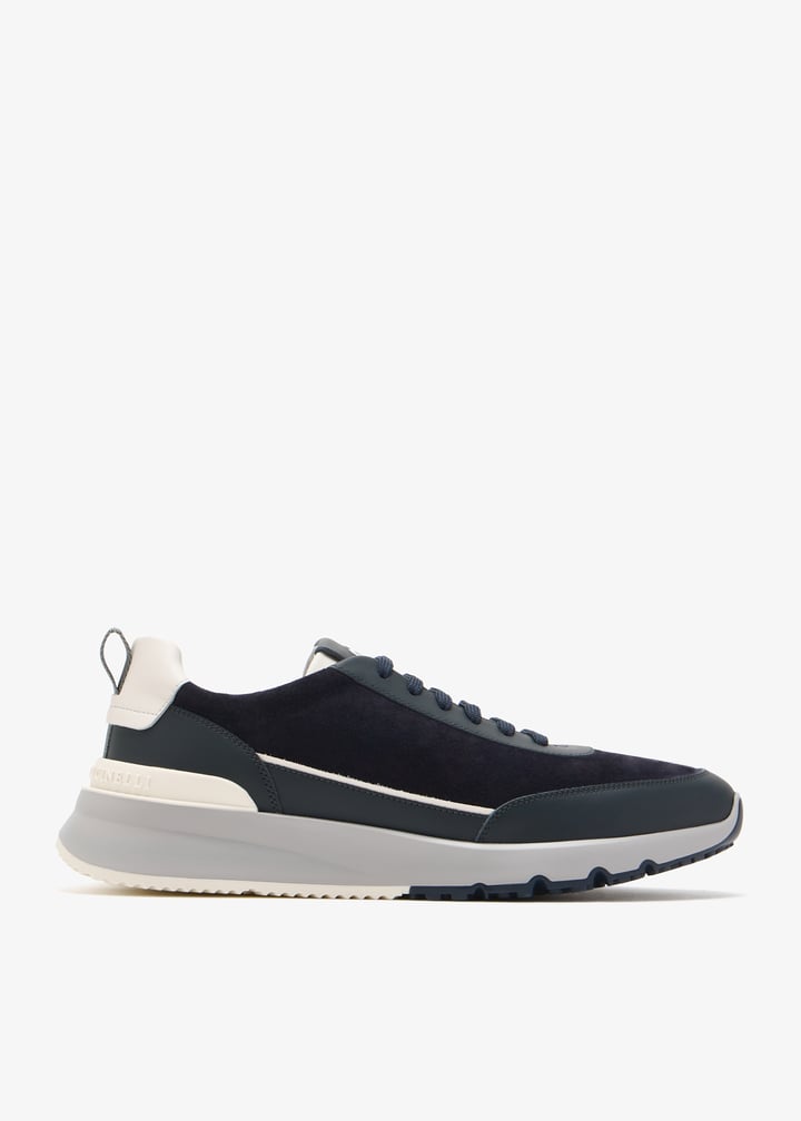 Brunello Cucinelli Suede runner sneakers for Men - Navy in