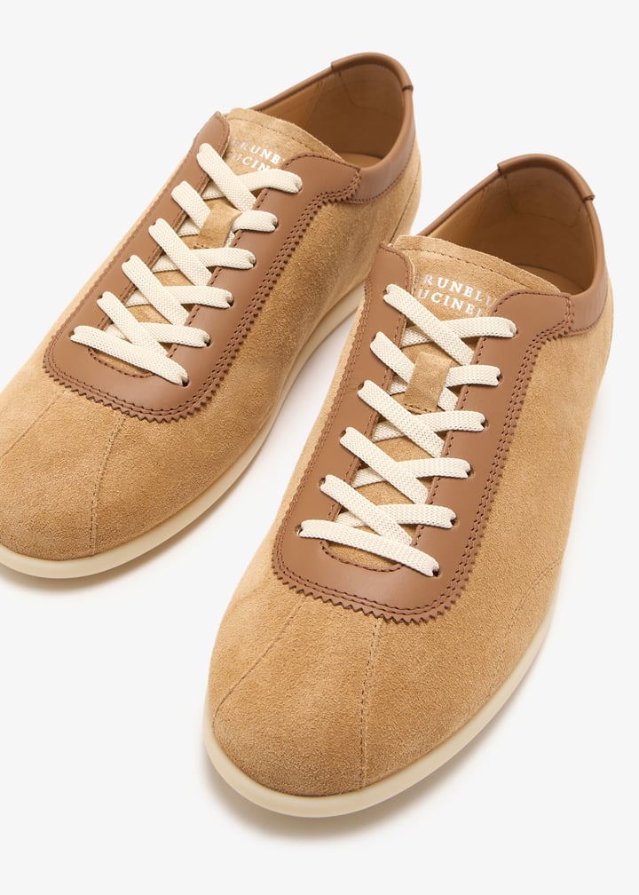 スニーカー BRUNELLO CUCINELLI SUEDE LEATHER SNEAKERS Suede sneakers for Man in Light Brown | Brunello Cucinelli