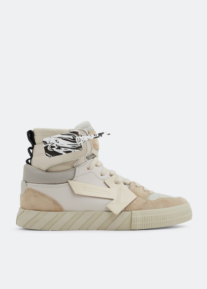 スニーカー Off-White OMIA225F21LEA001 HIGH TOP VULCANIZED Sneakers Off-White Vulcanized High-Top 'White Black' OMIA225F21LEA0010110