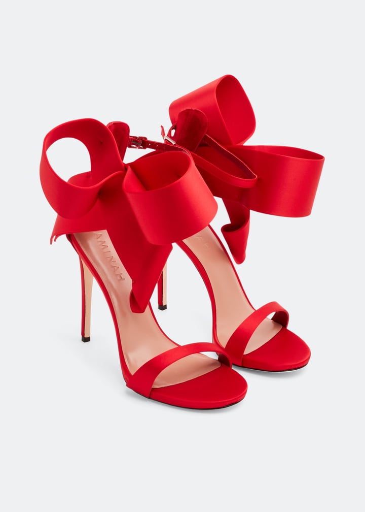 Aminah Abdul Jillil Bow open-toe sandals for Women Red in Kuwait