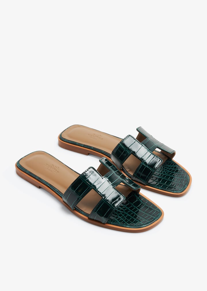 Hermès Pre-Loved Oran sandals for Women Green in UAE Level Shoes