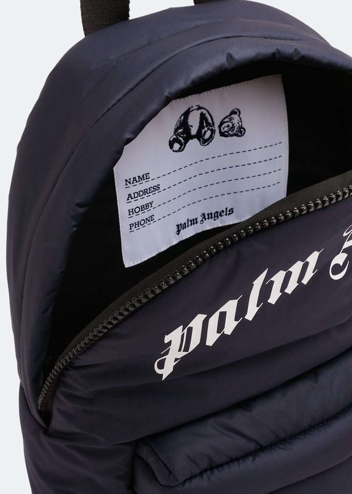 Palm Angels Little Curved Logo backpack for Boy - Blue in