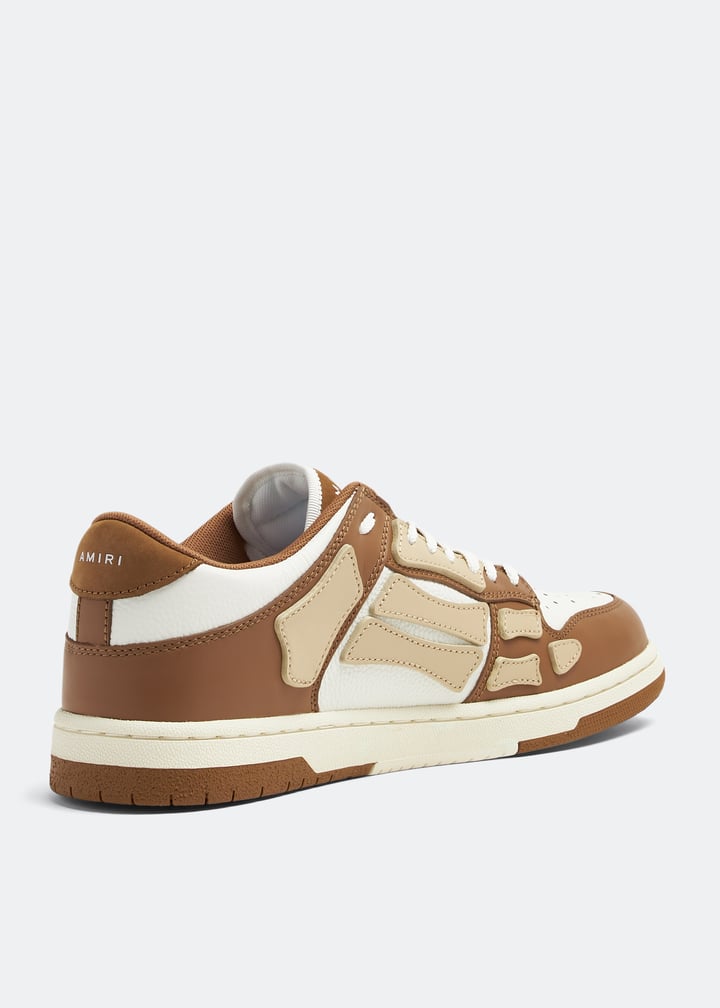 【関税込み】AMIRI ベージュ＆ブラウン Skel Top Low スニーカー AMIRI Beige & Brown Skel Top Low Sneakers Amiri