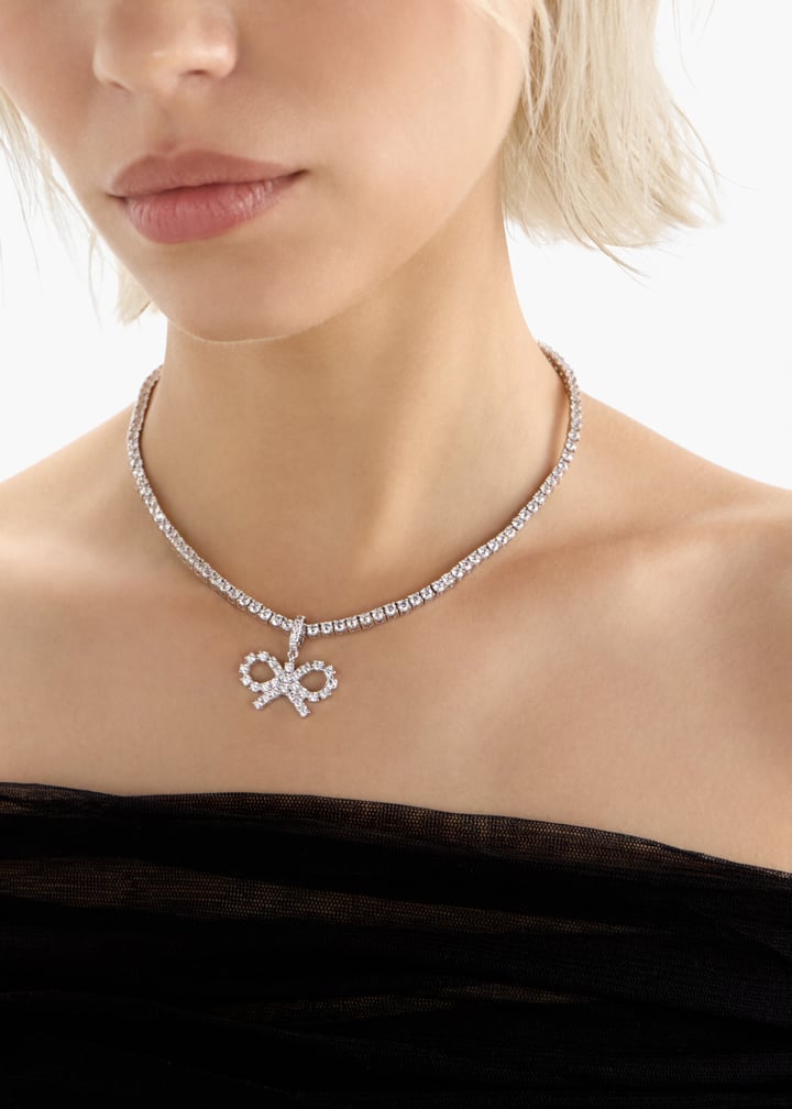 アクセサリーその他 SELF PORTRAIT Brass necklace with crystals SILVER Self Portrait Brass Necklace Crystals | eBay