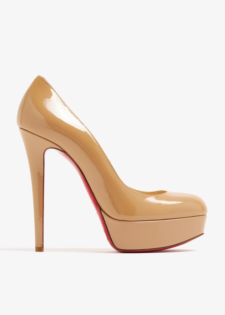 ルブタン　BIANCA 140  エナメル　ベージュ Christian Louboutin Pre-Loved Bianca 140 platform pumps for