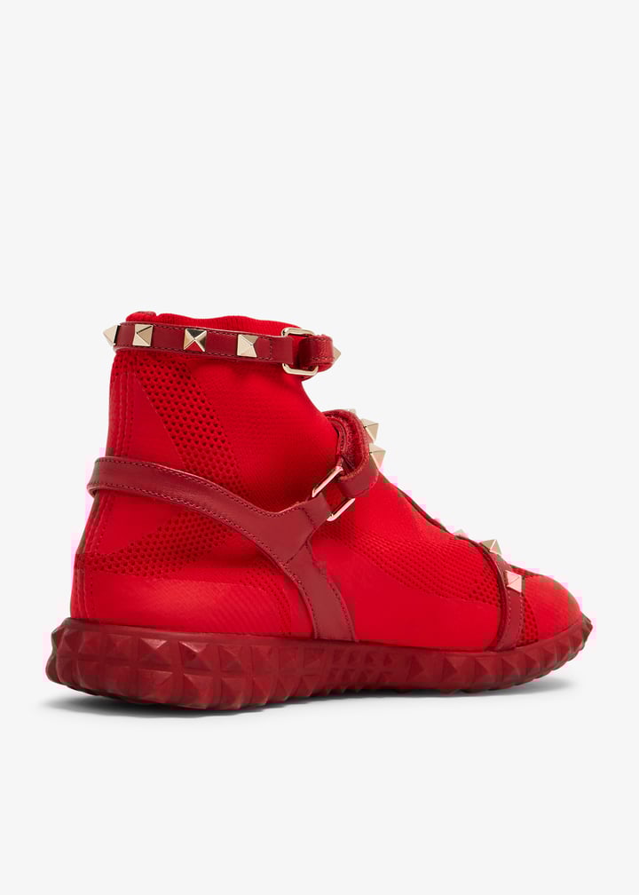 VALENTINO GARAVANI Rockstud ストレッチニット ソックブーツ Valentino Garavani Pre-Loved Rockstud stretch-knit sneakers