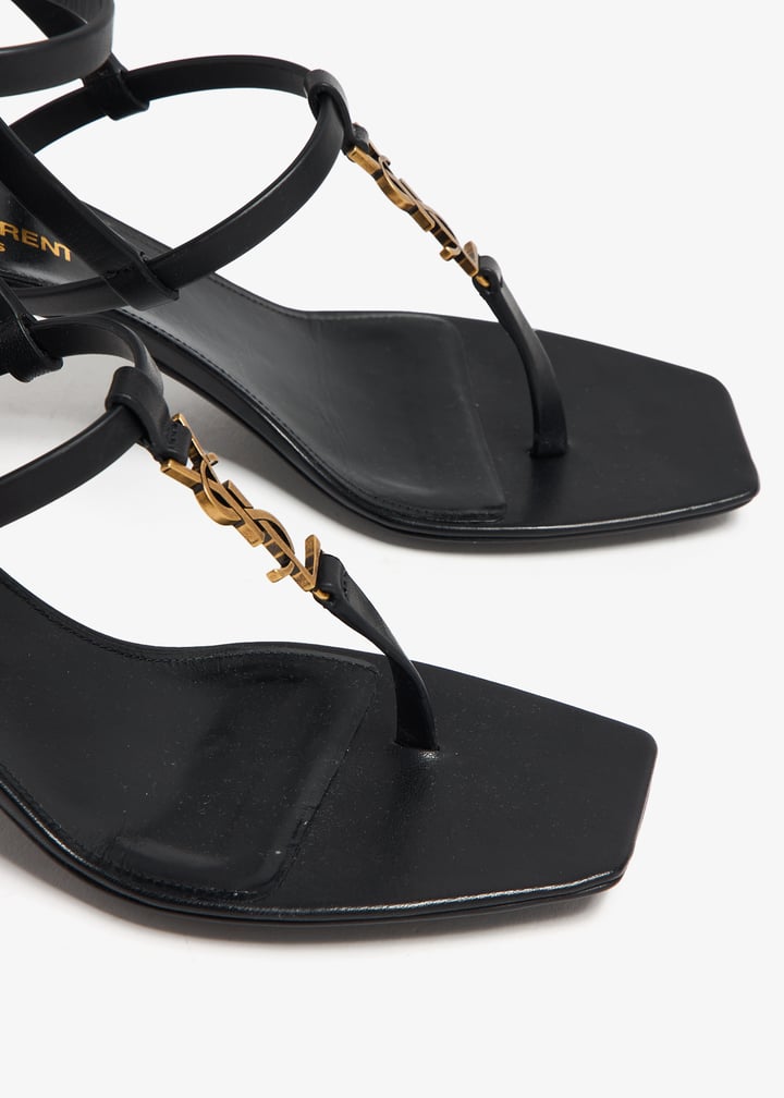 Saint Laurent Pre-Loved Cassandra sandals for Women - Black