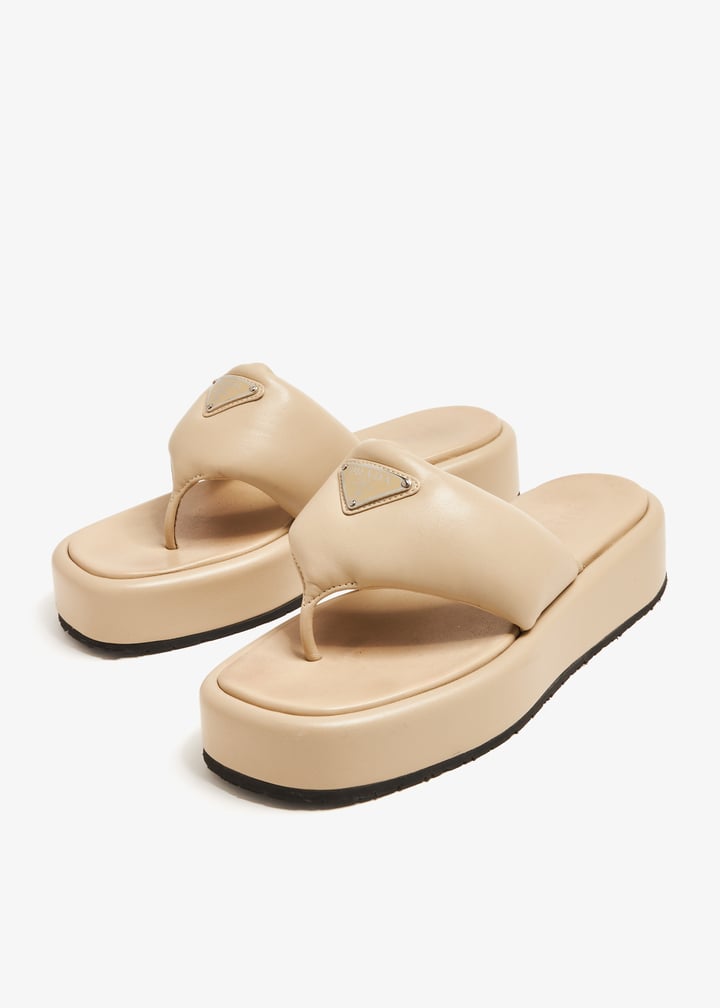 サンダル・ミュール Prada Smooth Leather Flatform Sandals PRADA Leather Platform Sandals | Holt Renfrew