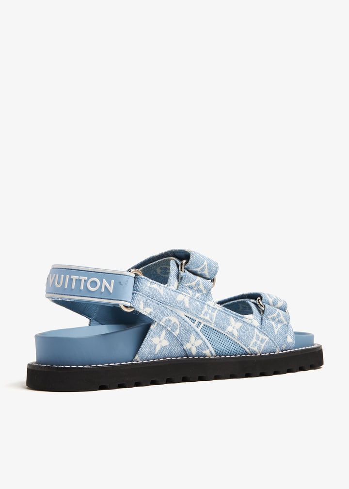 Louis Vuitton Pre-Loved Paseo flat sandals for Women Blue in UAE