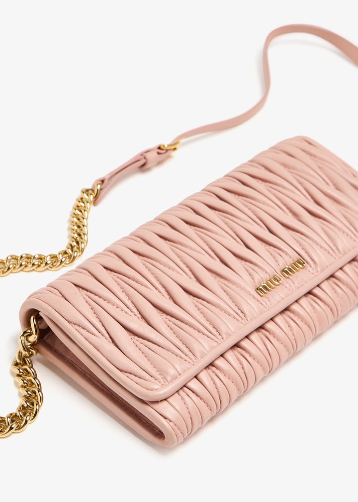 Miu Miu Pre-Loved Matelassé leather chain wallet for Women