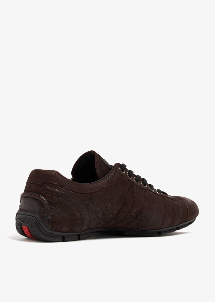 PRADA suède shoes dark brown 26 【超美品】箱付 Prada Pre-Loved Sport lace-up sneakers for Men - Brown in