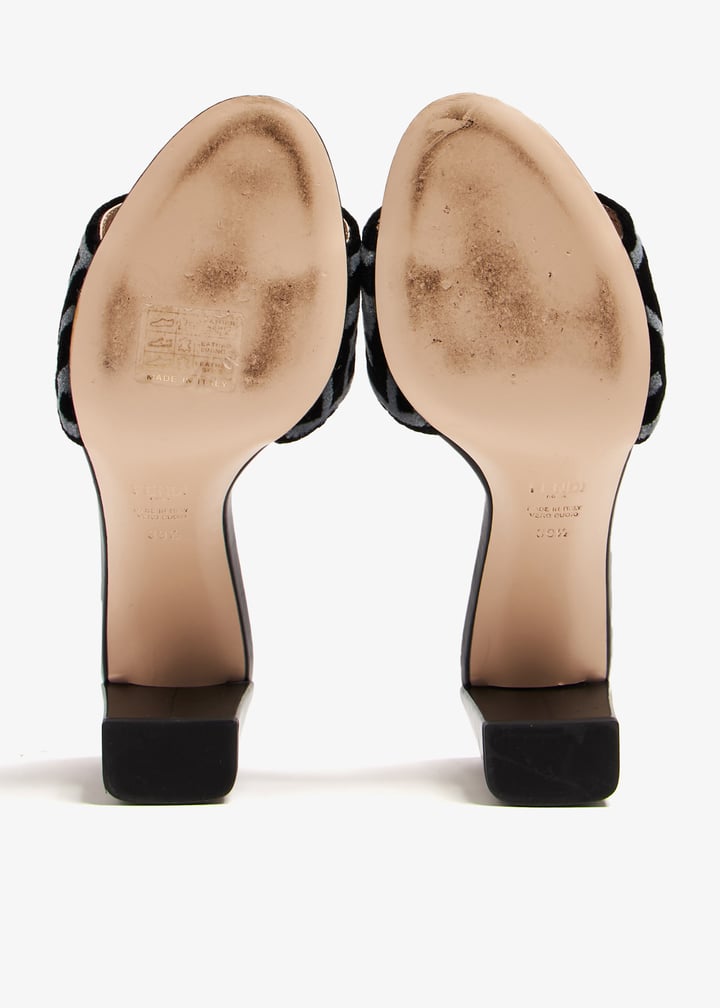 FENDI ブラック ゴールド ミュール ヒール9cm FENDI ブラック ゴールド ミュール ヒール9cm