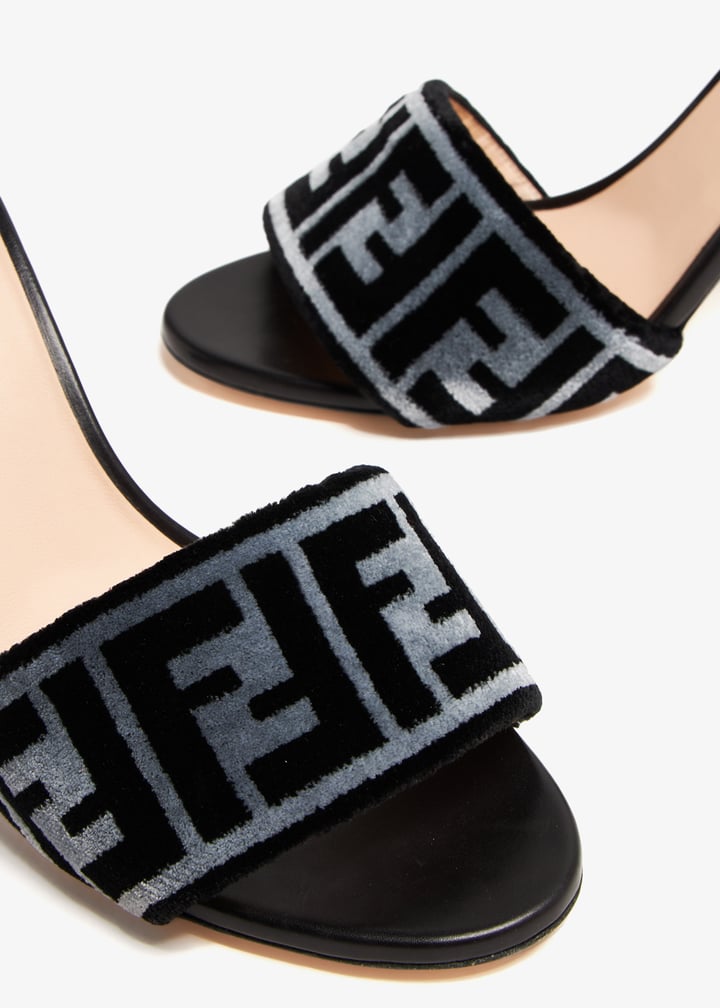 FENDI ブラックサテン ミュール フェンディ フィール レザー ブラック | Fendi