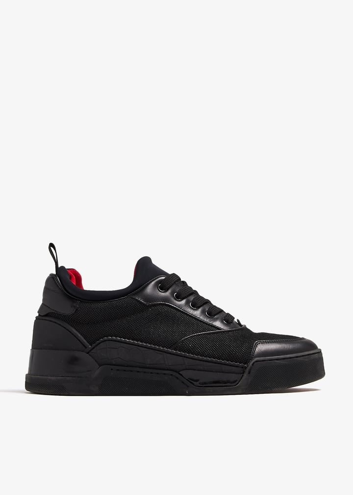 ルブタン スニーカー シューズ Aurelien 3170921 Shoes Black Aurelien leather low trainers Christian Louboutin Black size