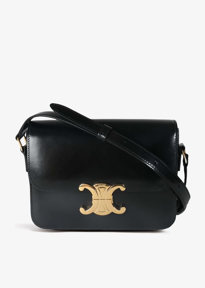 ショルダーバッグ・ポシェット CELINE Teen Triomphe leather shoulder bag BOUJEE ON A BUDGET CELINE TRIOMPHE TEEN - What fits? | Sam