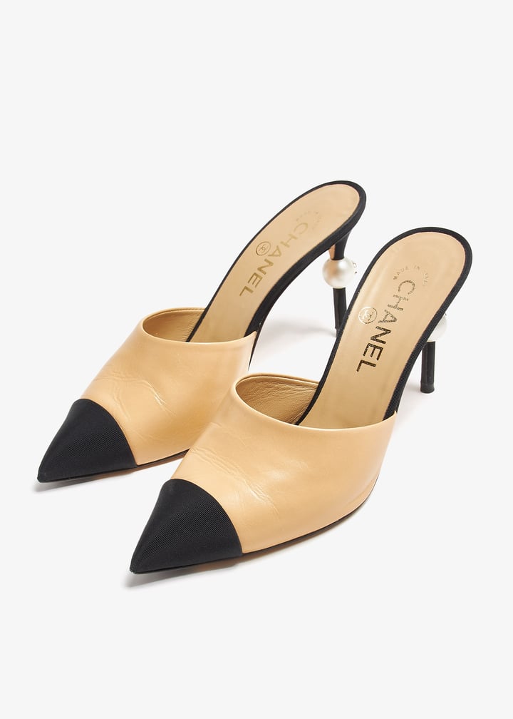 Chanel Pre-Loved Cap Toe mules for Women - Beige in UAE