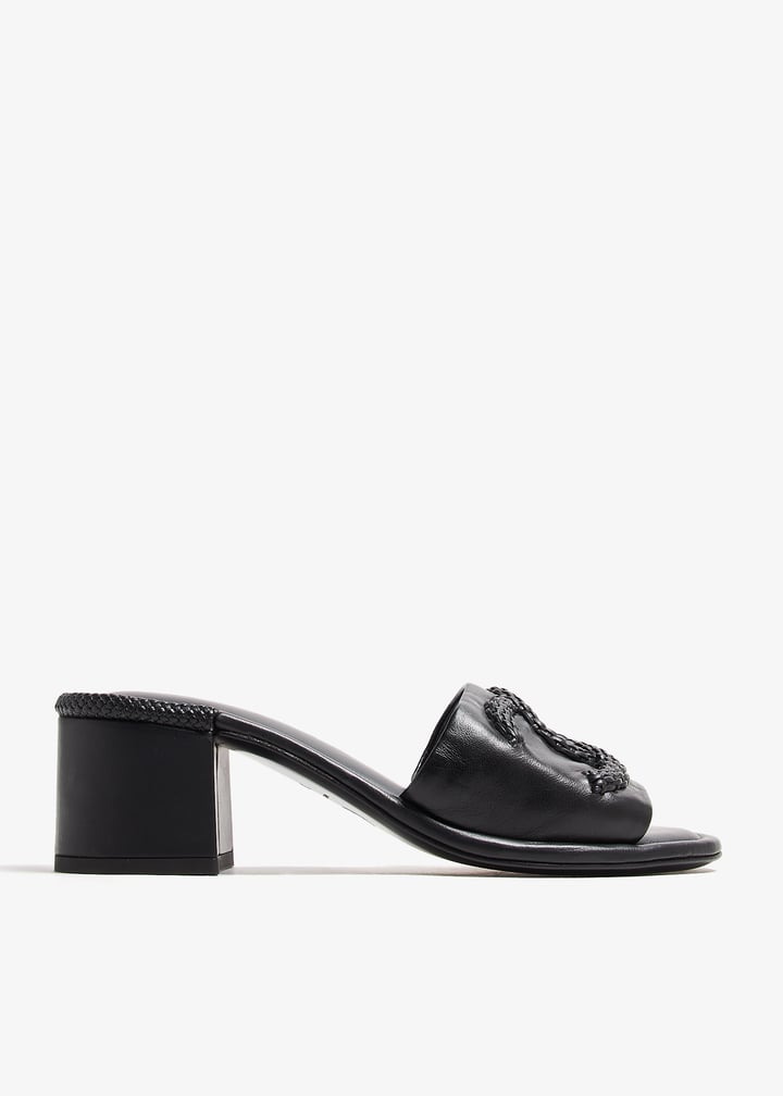 Chanel Pre-Loved CC braided mules for Women - Black in UAE