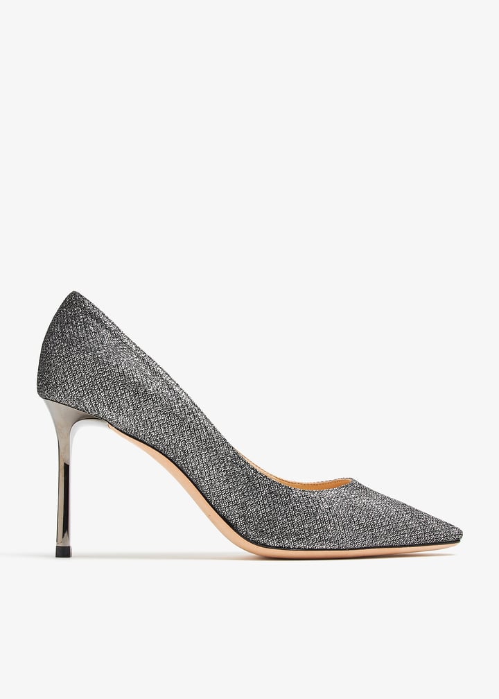 JIMMY CHOO ROMY 85 サイズ35 Champagne コースグリッター ファブリック・ポインテッド トゥ