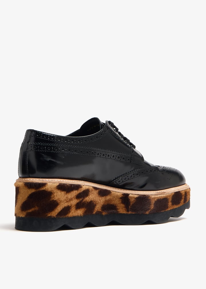 Prada Pre-Loved Wave platform brogue shoes for Women Black in