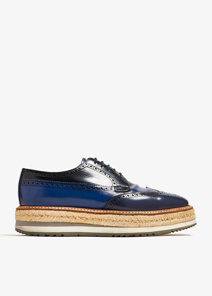 Brogue platform espadrille lace-up shoes - Main Image