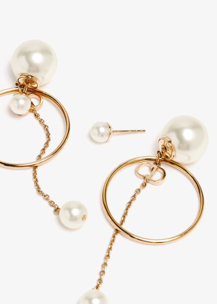 Pearl Tribales dangle chain drop earrings