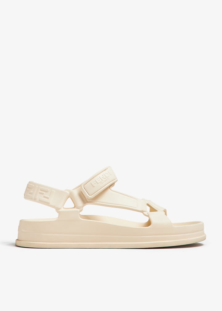FENDI Pre-Loved FF rubber sandals for Women - Cream in UAE