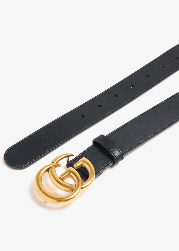 GG MARMONT Women’s WIDE BELT *Excellent Pre-Owned Condition*. Gucci GG Marmont Belt GG Coated Canvas and Leather Wide 95  main image 2