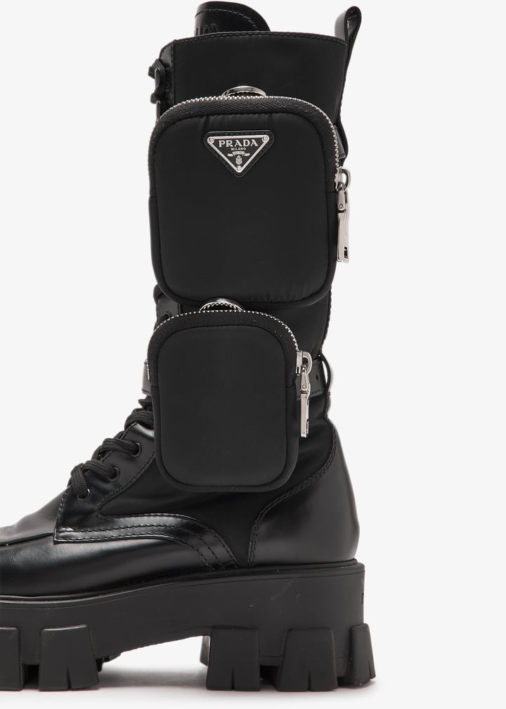 Farfetch Prada Monolith Patent Leather Boots Prada Chelsea Boots Styled Prada Monolith Leather Chelsea Boots