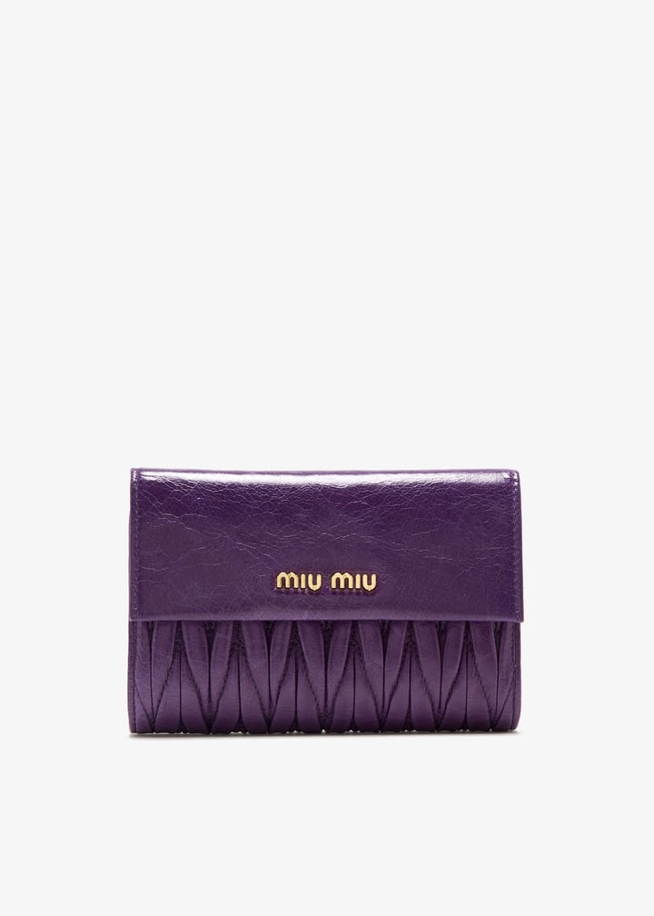 Miu Miu Pre-Loved Matelassé leather wallet for Women - Purple in