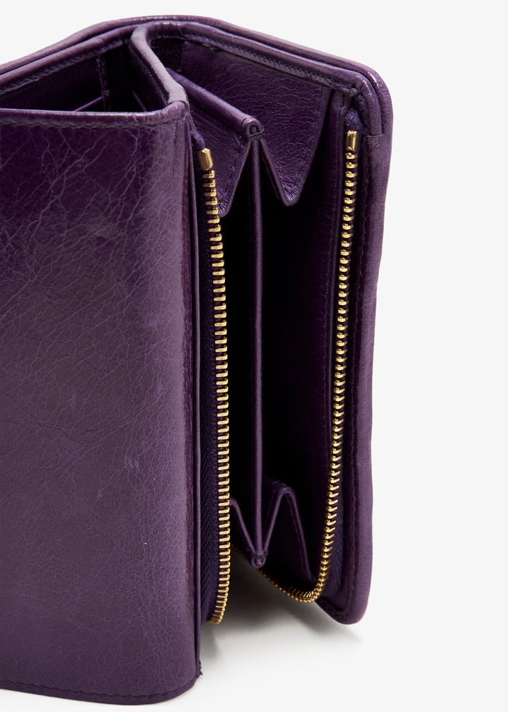 Miu Miu Pre-Loved Matelassé leather wallet for Women - Purple in