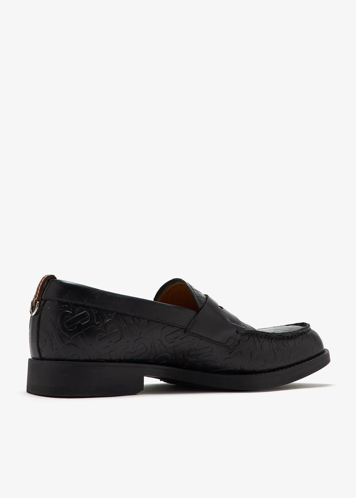 Burberry Men’s Emile TB-Logo Leather Penny Loafers Burberry Black Emile TB Loafers Burberry main image 2