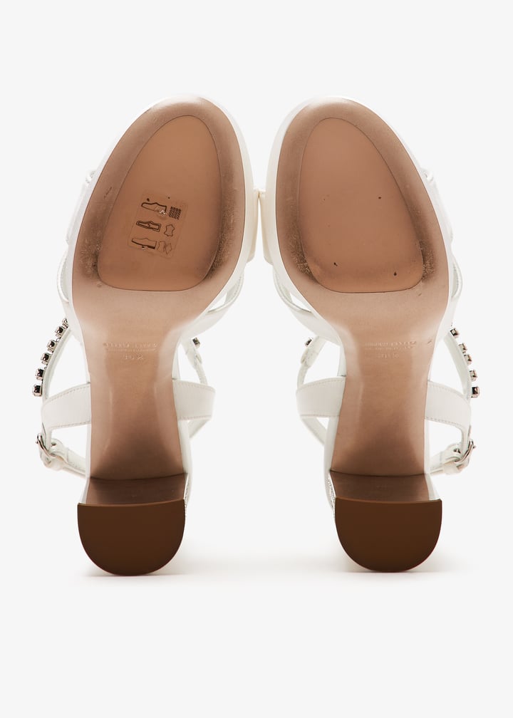 Miu Miu Pre-Loved Satin platform sandals for Women - White in KSA