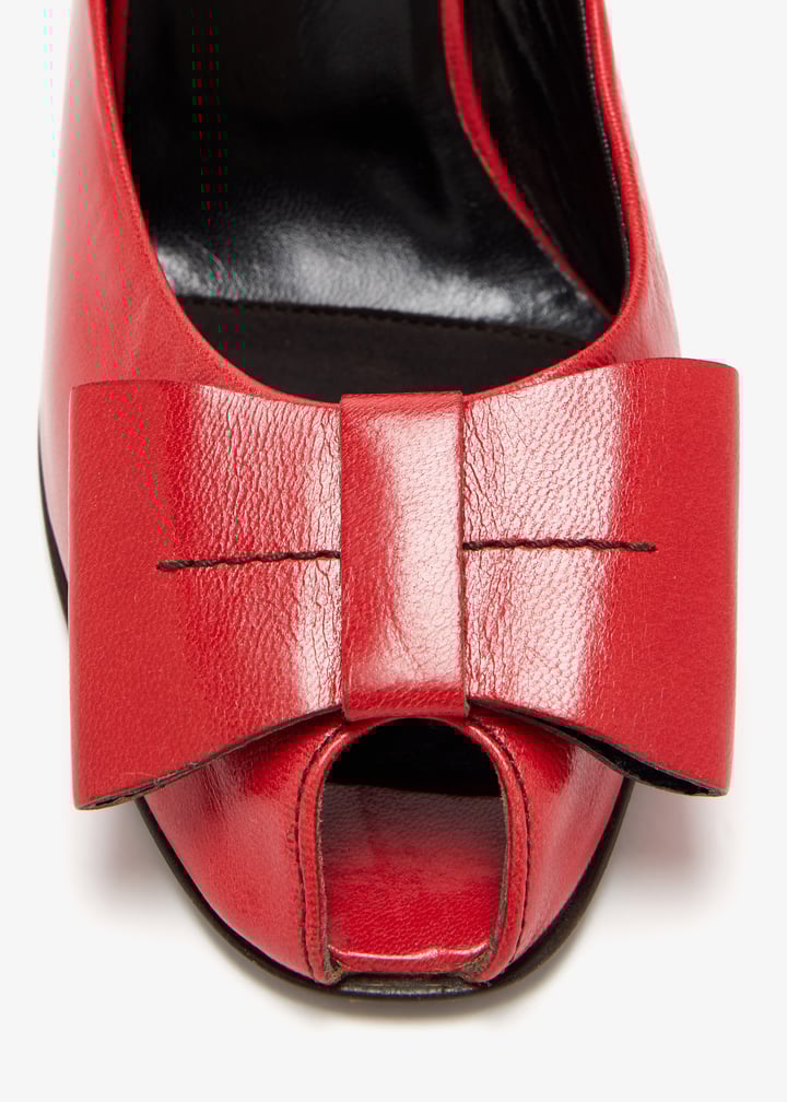 靴 Vintage Miu Miu Deniw bow sandals Miu Miu Pre-Loved Vintage Bow sandals for Women - Red in UAE