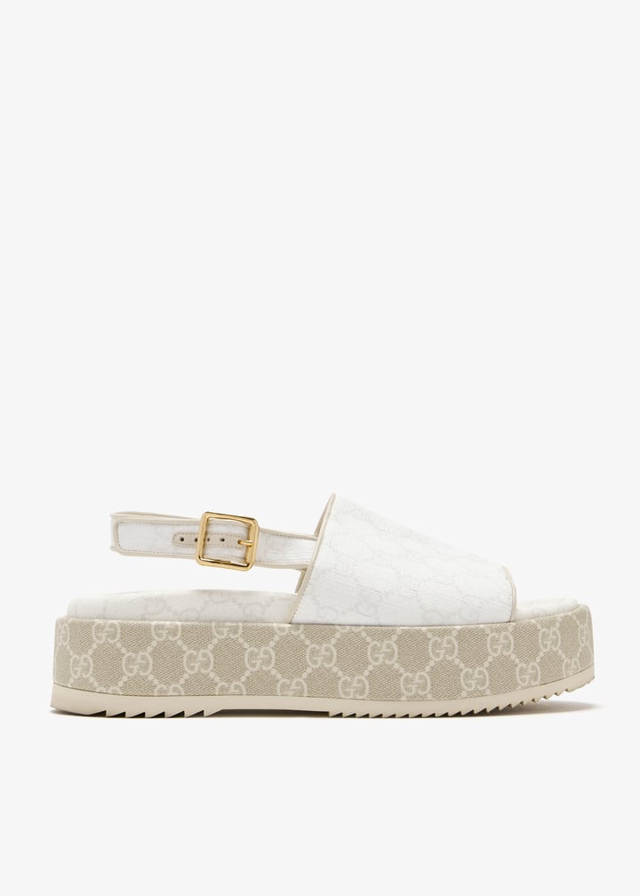 Gucci Pre-Loved Platform GG sandals for Women - White in UAE
