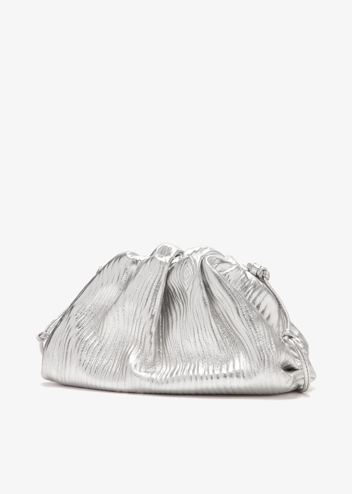 【可愛い♪】BOTTEGA VENETA ミニ ロッククリスタルクォーツ Bottega Veneta Pre-Loved Mini Pouch bag for Women - Silver