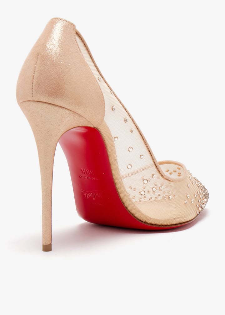 【良品】クリスチャンルブタン・FOLLIES STRASS 100・ベージュ Follies Strass ベージュ メッシュ - Shoes - Women - Christian