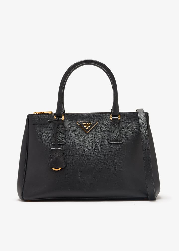 トートバッグ PRADA SAFFIANO LUX LEATHER TOTE BAG Prada Black Saffiano Leather Lux Leather Jeweled Medium