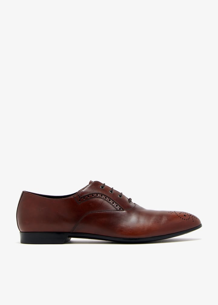 Prada Pre-Loved Leather Oxford shoes for Men - Brown in UAE 