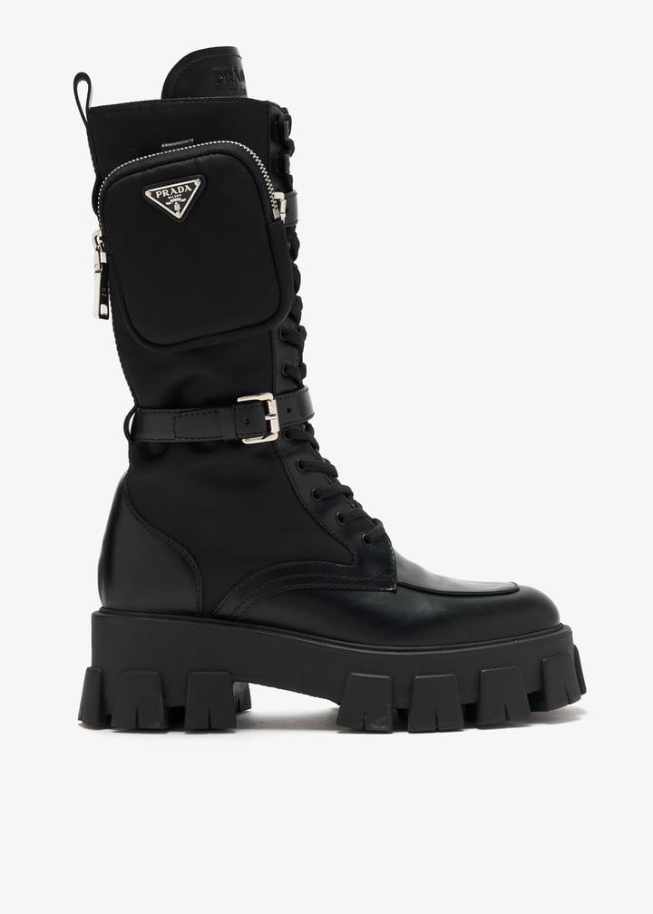 Prada Pre-Loved Monolith combat boots for Women - Black in