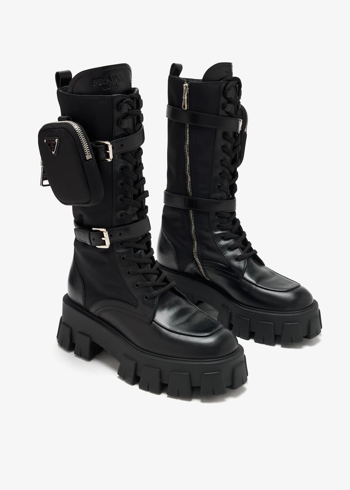 Prada Pre-Loved Monolith combat boots for Women - Black in