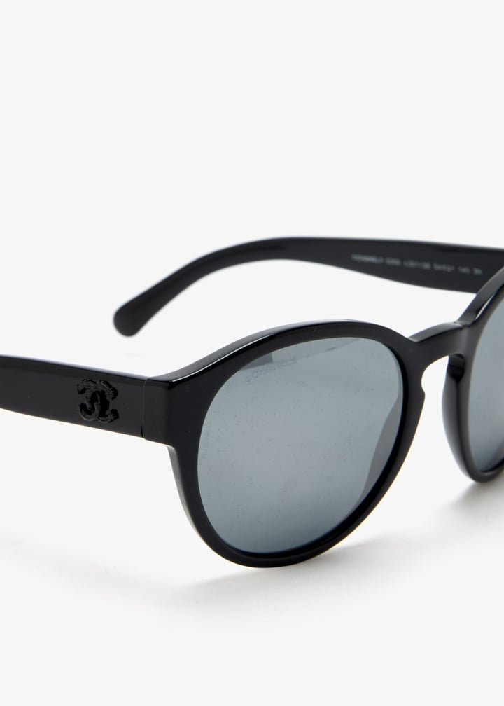 Chanel Pre-Loved CC 5359 round frame sunglasses for Women - Black in ...