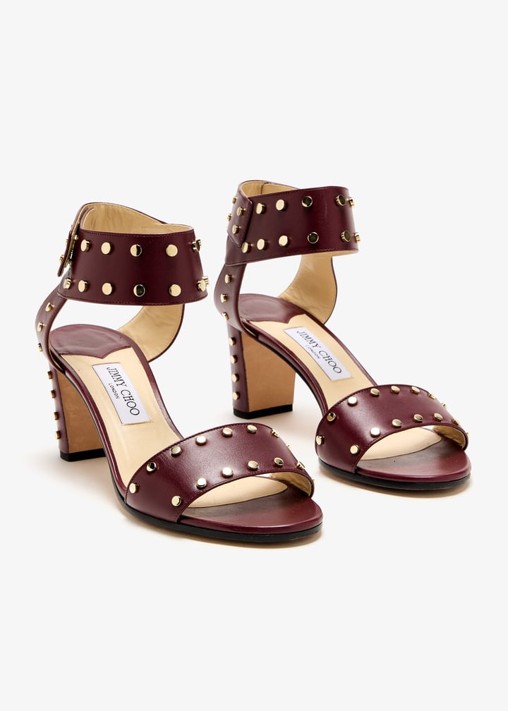 Jimmy Choo Pre-Loved Veto studded sandals for Women Burgundy in