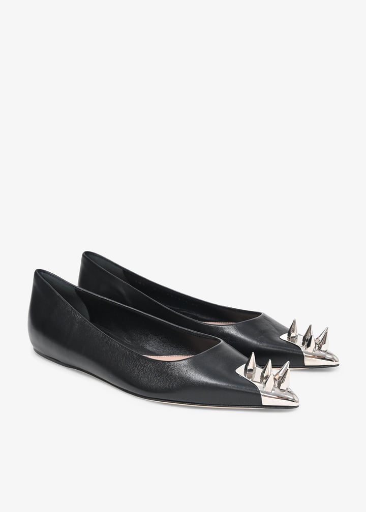 Alexander McQueen Pre-Loved Spike-toe ballerina flats for