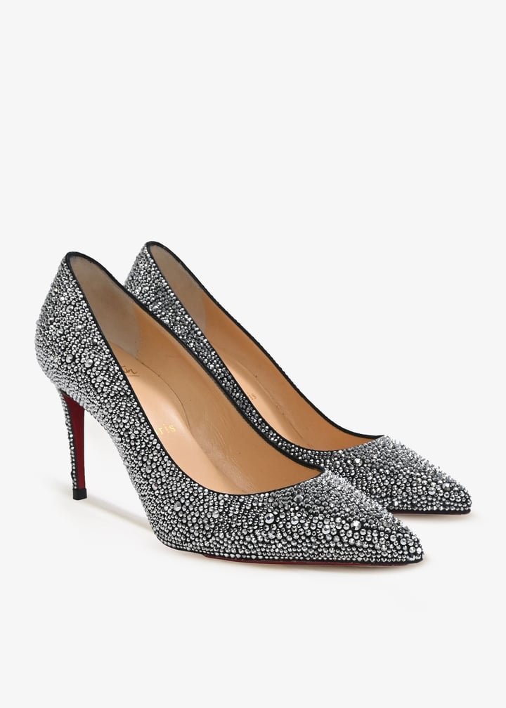Louboutin Kate Black Glitter Christian Louboutin Black Suede So