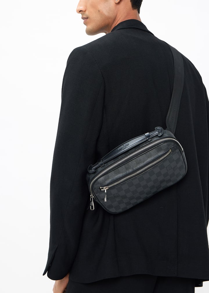 Louis Vuitton Pre-Loved Damier Graphite Ambler bag for Men Black