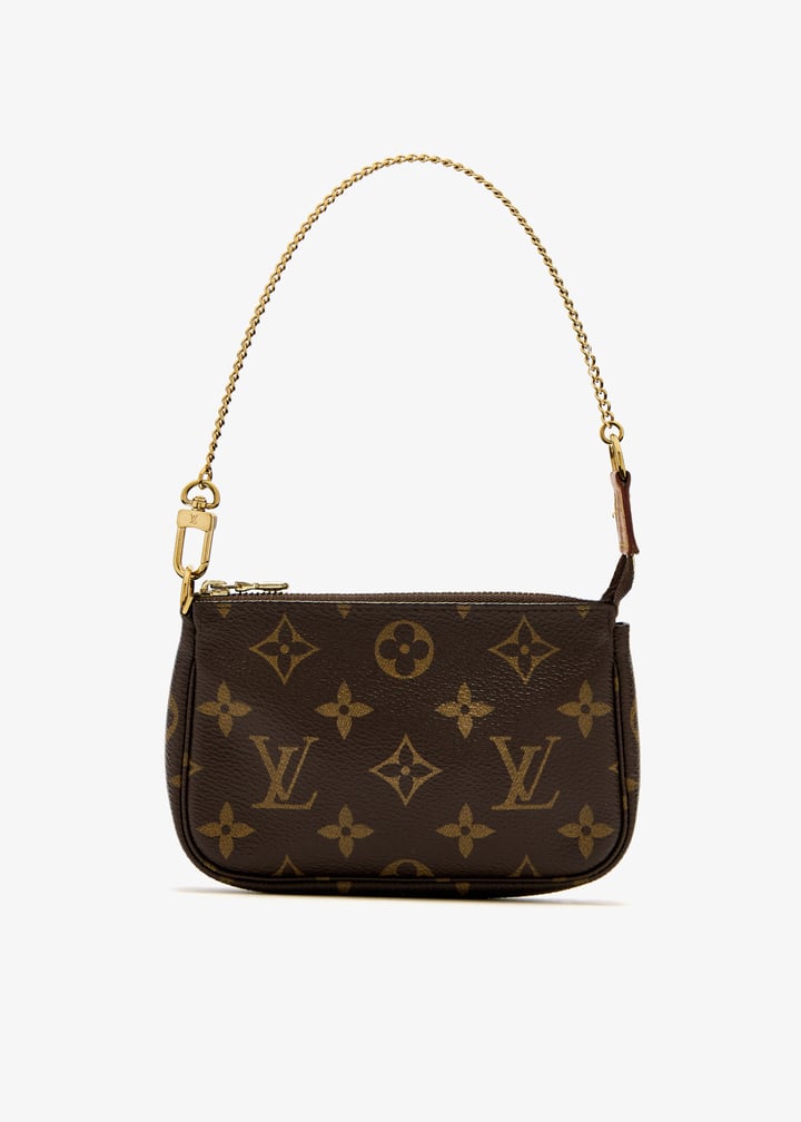 Louis Vuitton ミニバッグ ブラウンレザー Louis Vuitton LV Monogram Brown Mini Pochette Trunks & Locks