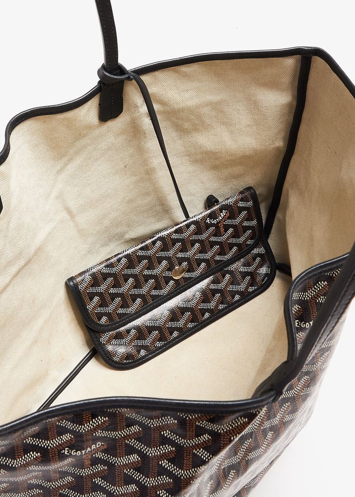 Goyard トートバッグ ブラック Goyard Saint Louis PM Tote Bag Black PVC Leather Women's